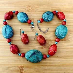 $82  Lucas Lameth Estate Necklace & Earrings Combo  Marked LUC 925 CN